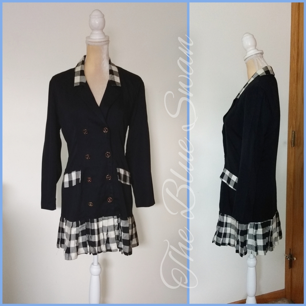 VGUC Vintage 90s Mystic Mini Dress Plaid Pleated